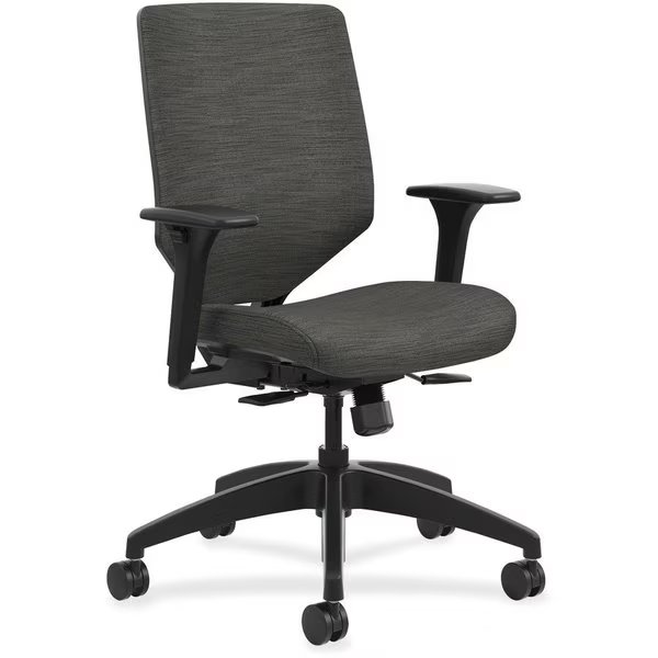CHAIR, MIDBK, UPH, W/ARMS, BK, Hon, Mfr#: HONSVU1ACLC10TK